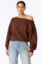 Off-shoulder drop sweater