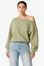 Off-shoulder drop sweater